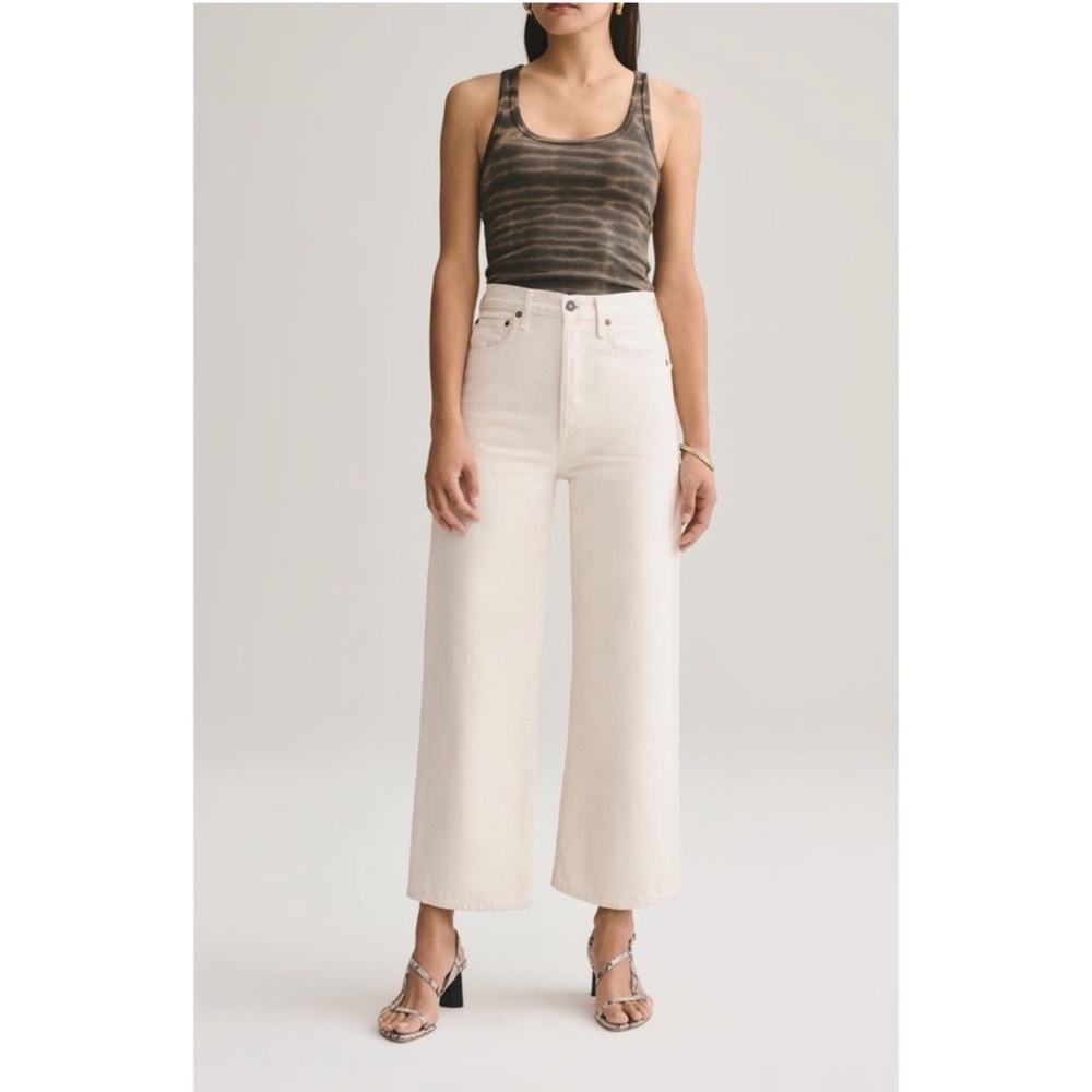 Agolde Ren Cream Wide Leg Jeans